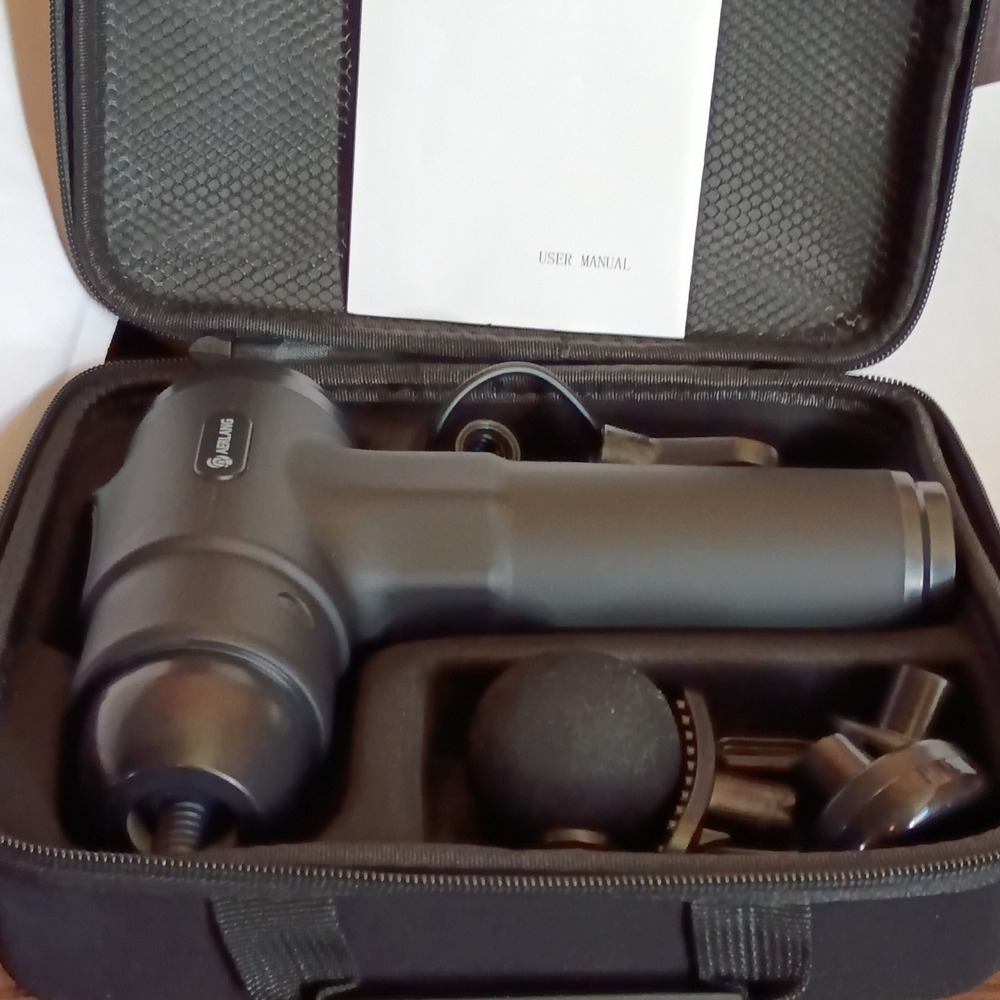 AERLANG Massage Gun Handheld Black 4 Attachments Corded Electric Full Body